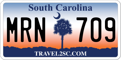 SC license plate MRN709