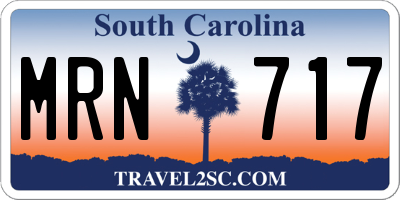 SC license plate MRN717