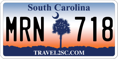 SC license plate MRN718