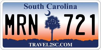 SC license plate MRN721