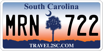 SC license plate MRN722