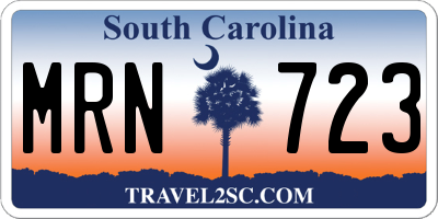 SC license plate MRN723