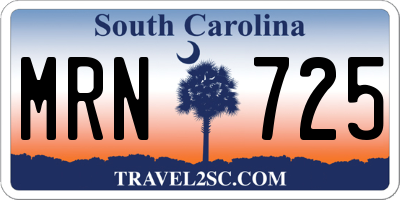 SC license plate MRN725