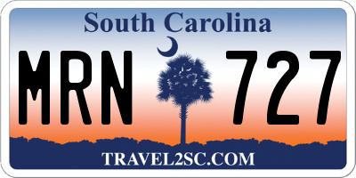 SC license plate MRN727