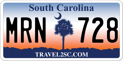 SC license plate MRN728