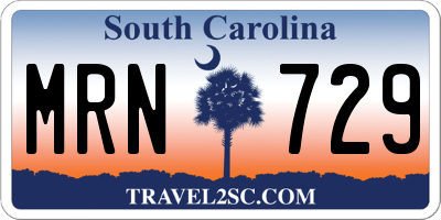 SC license plate MRN729