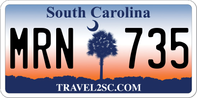 SC license plate MRN735