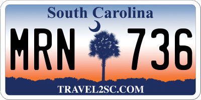 SC license plate MRN736