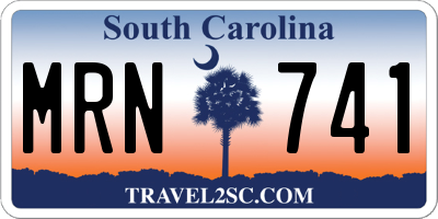 SC license plate MRN741