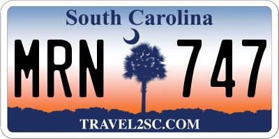 SC license plate MRN747