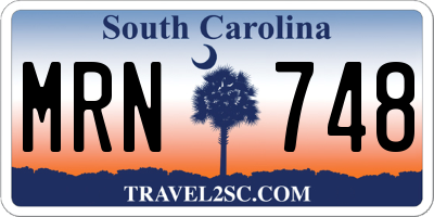 SC license plate MRN748