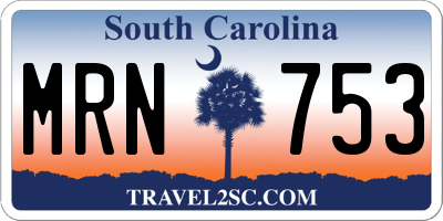 SC license plate MRN753