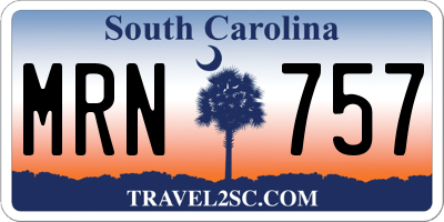 SC license plate MRN757