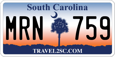 SC license plate MRN759