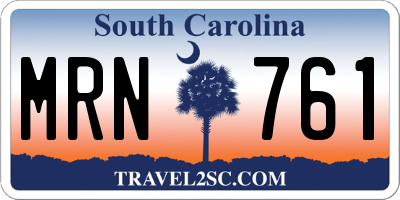 SC license plate MRN761