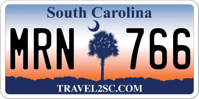 SC license plate MRN766