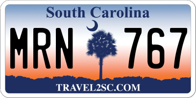 SC license plate MRN767