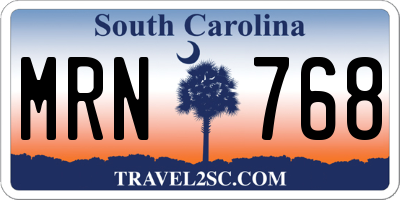 SC license plate MRN768