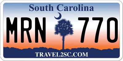 SC license plate MRN770