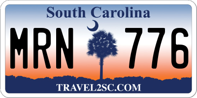 SC license plate MRN776