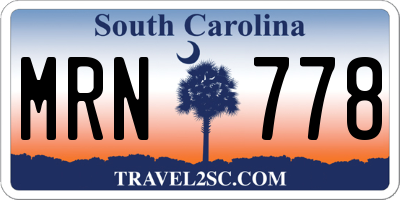 SC license plate MRN778