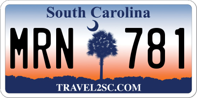 SC license plate MRN781