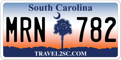 SC license plate MRN782
