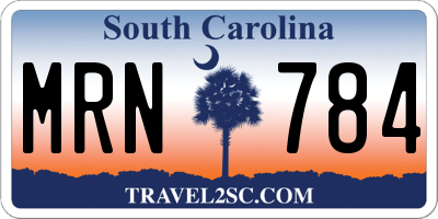 SC license plate MRN784