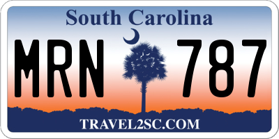 SC license plate MRN787