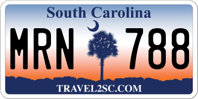 SC license plate MRN788