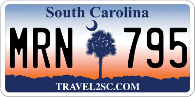 SC license plate MRN795