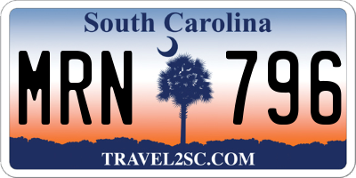 SC license plate MRN796