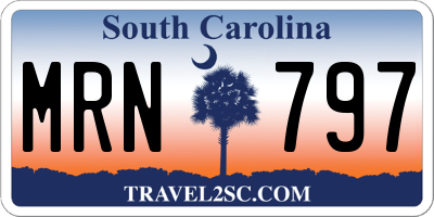 SC license plate MRN797