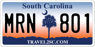 SC license plate MRN801