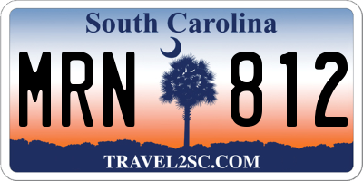 SC license plate MRN812