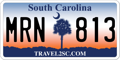 SC license plate MRN813