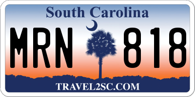 SC license plate MRN818