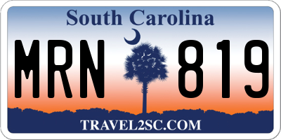 SC license plate MRN819