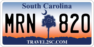 SC license plate MRN820