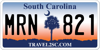 SC license plate MRN821