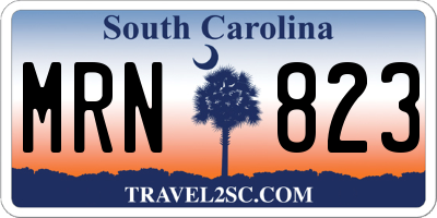 SC license plate MRN823