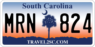 SC license plate MRN824