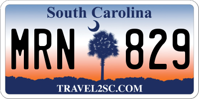 SC license plate MRN829