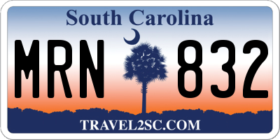 SC license plate MRN832