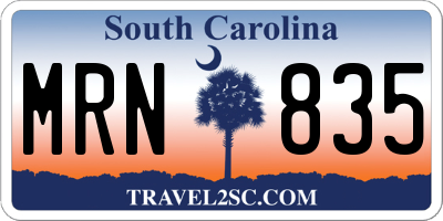 SC license plate MRN835