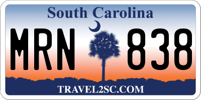 SC license plate MRN838