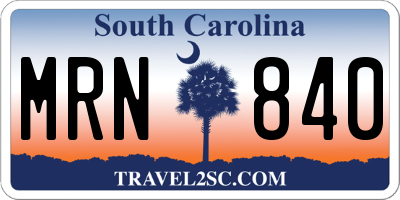 SC license plate MRN840