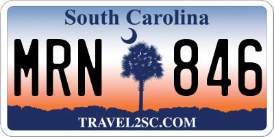 SC license plate MRN846
