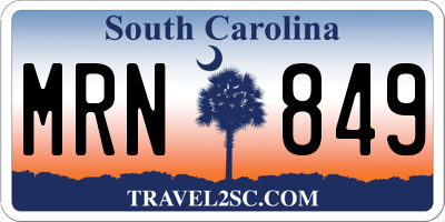 SC license plate MRN849