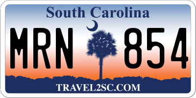 SC license plate MRN854